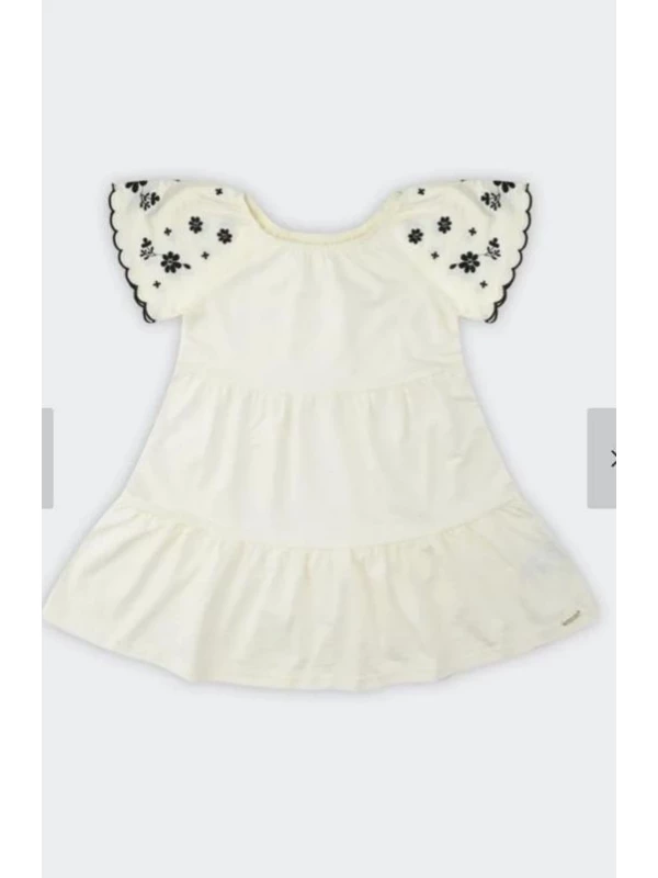 Vestido  Bordado Infantil Alakazoo Off White