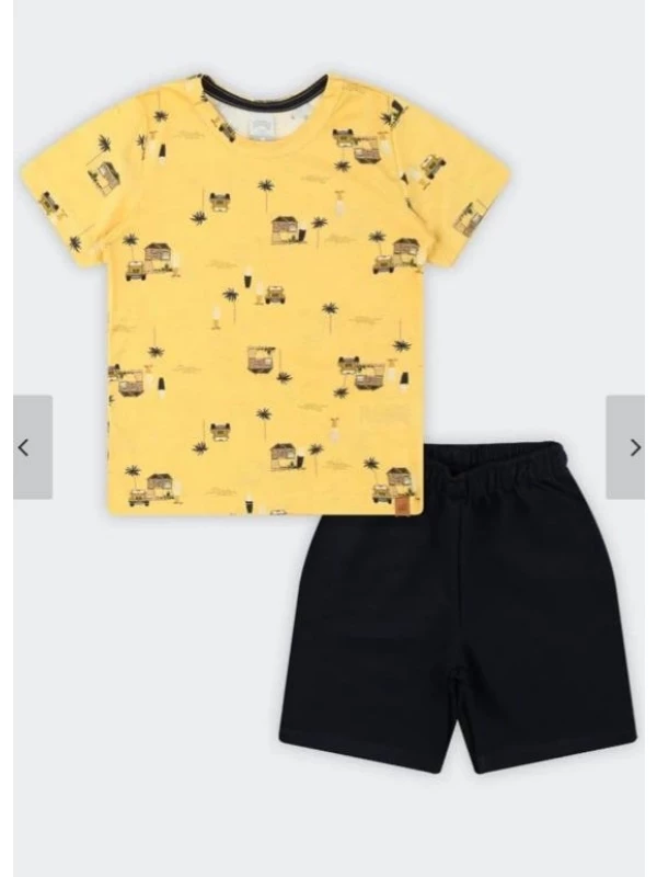 Conjunto Infantil Menino Praia Alakazoo Amarelo  - 3 anos
