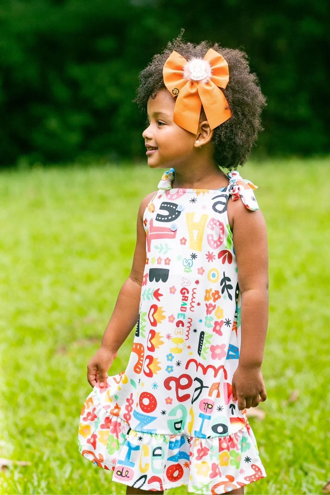 Vestido infantil Laura-Letras G (08- 10 anos )