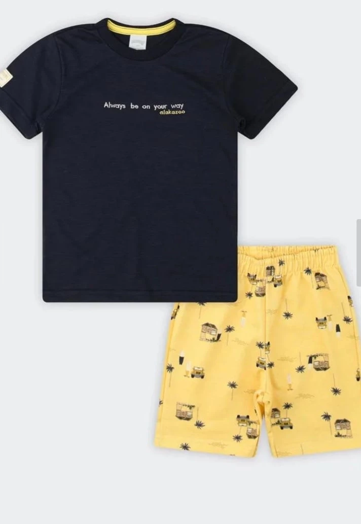 Conjunto Infantil Menino Summer Alakazoo Amarelo - 3 und