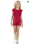 Conjunto Infantil menina  Elian Vermelho 8 anos