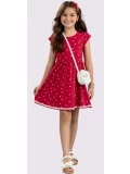 Vestido infantil  Estampado Glinny Vermelho ( 8 - 10 anos)