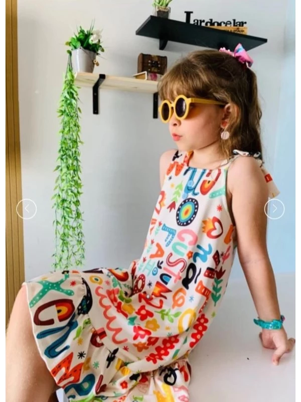 Vestido infantil Laura-Letras G (08- 10 anos )