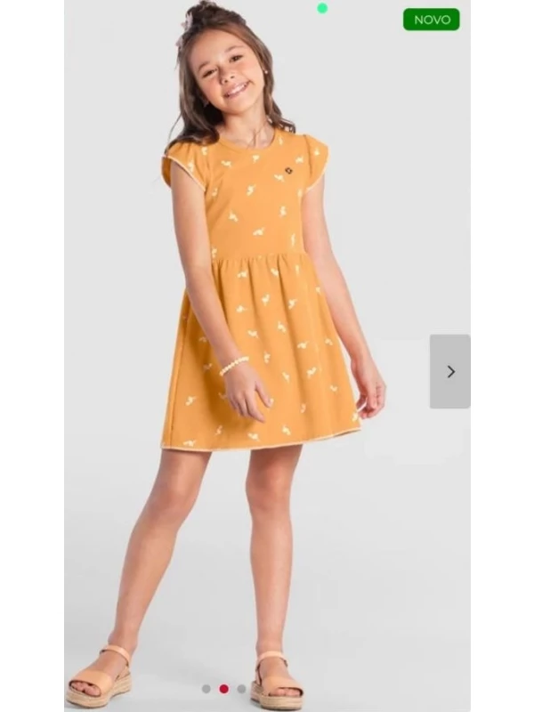 Vestido infantil Brandili Amarelo ( 6 anos)