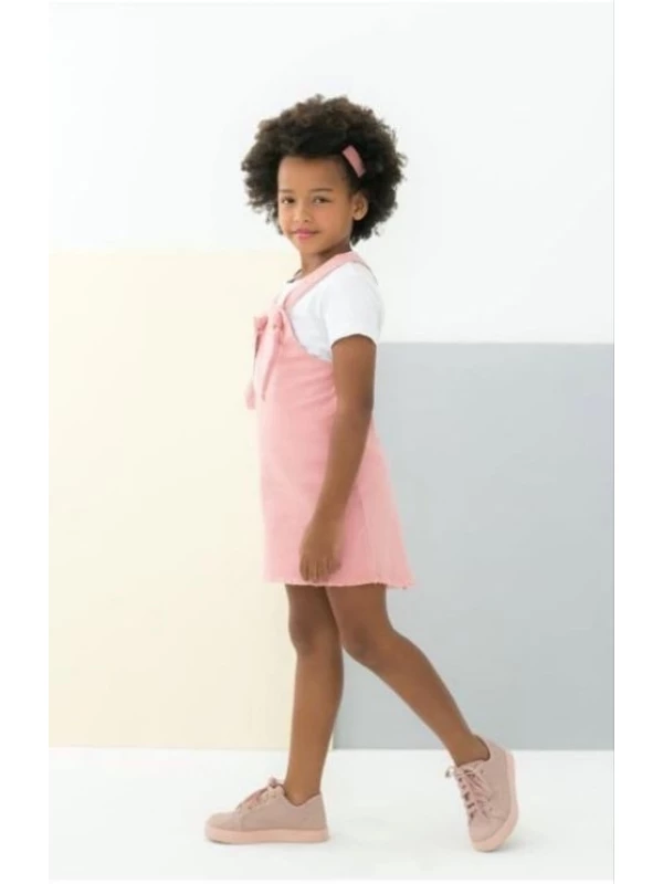  Salopete Sarja Infantil Menina Anna Chica ROSA - Tamanho 2 anos