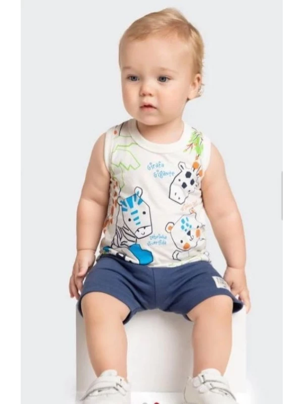  Conjunto Regata Bebê Menino Animais Marlan Off - Tamanho M (3 - 6 meses)
