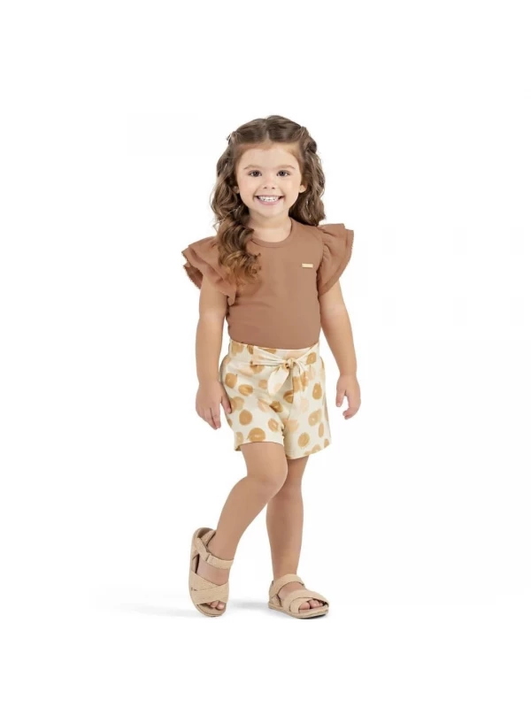 Conjunto Infantil Menina em Cotton Leve Colorittá Laranja