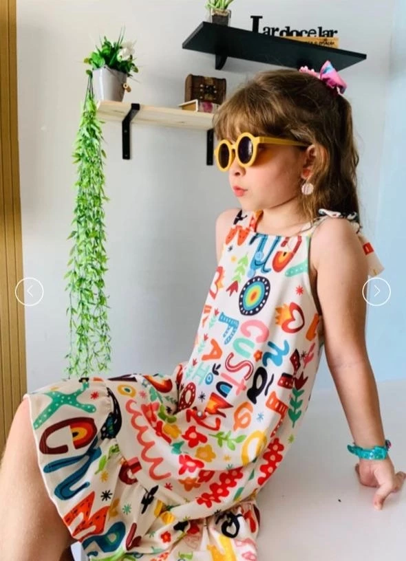 Vestido infantil Laura-Letras G (08- 10 anos )