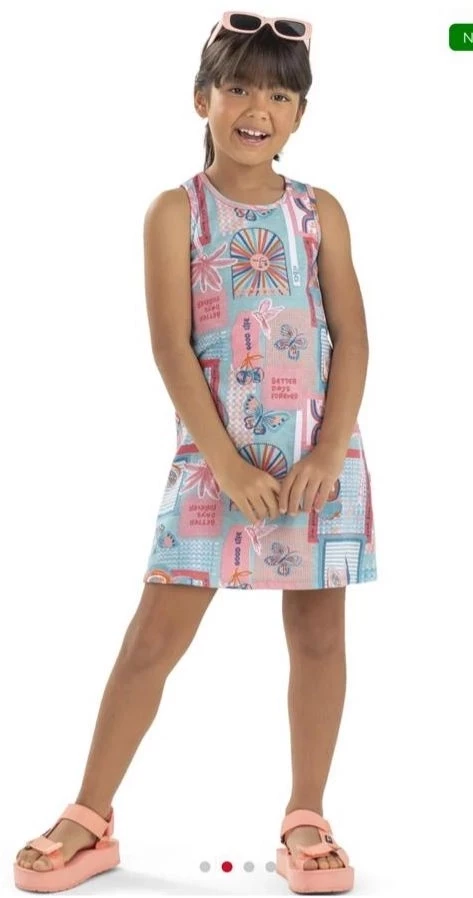 Vestido Infantil  Elian Azul