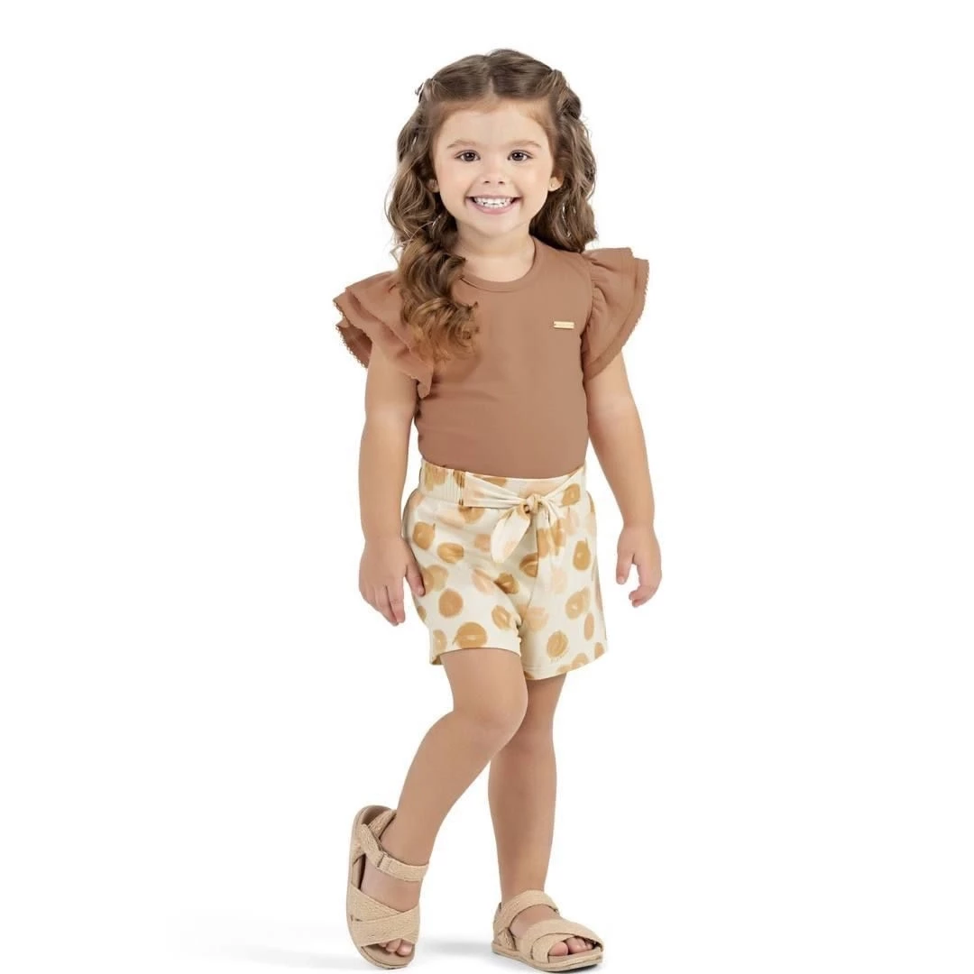 Conjunto Infantil Menina em Cotton Leve Colorittá Laranja