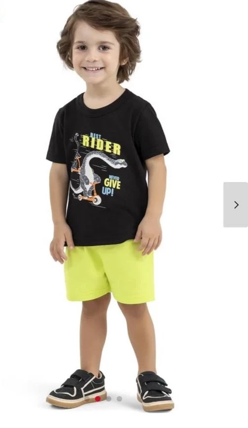 Conjunto Infantil Menino Best Rider Elian Preto - 3 anos