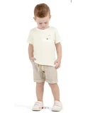 Conjunto Infantil Menino Bermuda Listrada Colorittá Natural disponível - 2 anos